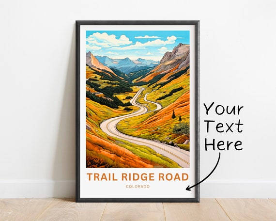 Personalized Trail Ridge Road Travel Print Trail Ridge Road Poster Colorado Wall Art Framed Present Gift Colorado United States Present