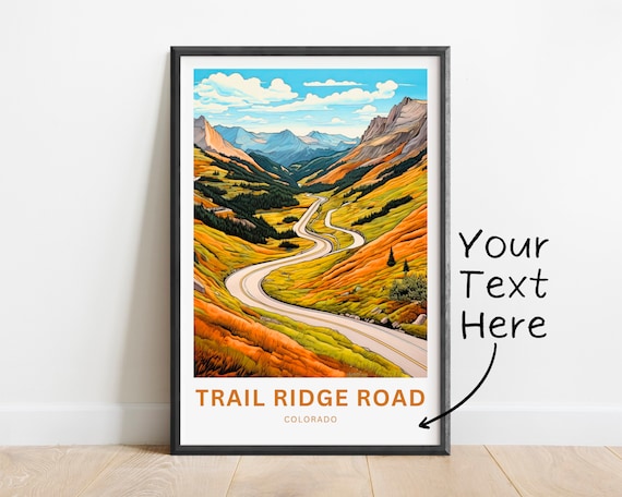 Trail Ridge Road Colorado Personalized Poster with Alpine Pass Drive