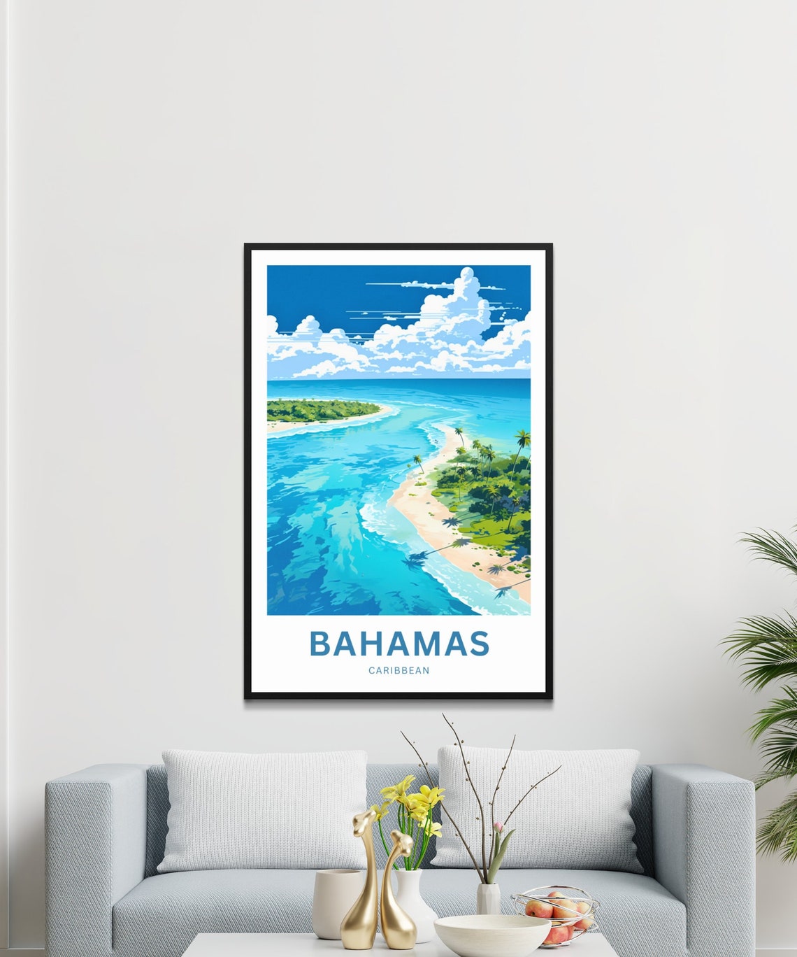 Bahamas Travel Print Bahamas Poster Caribbean Wall Art Framed Present Gift Caribbean Present - Image 3