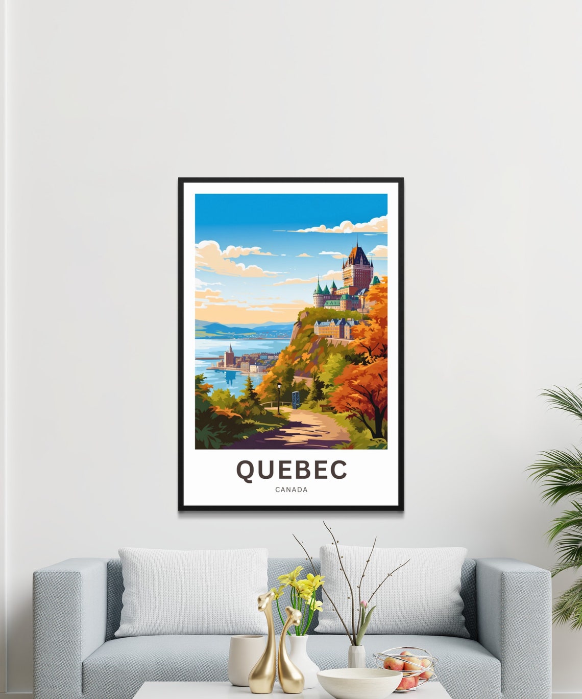 Chateau Frontenac Quebec Autumn Cliff Riverside Canada Travel Poster - Image 3