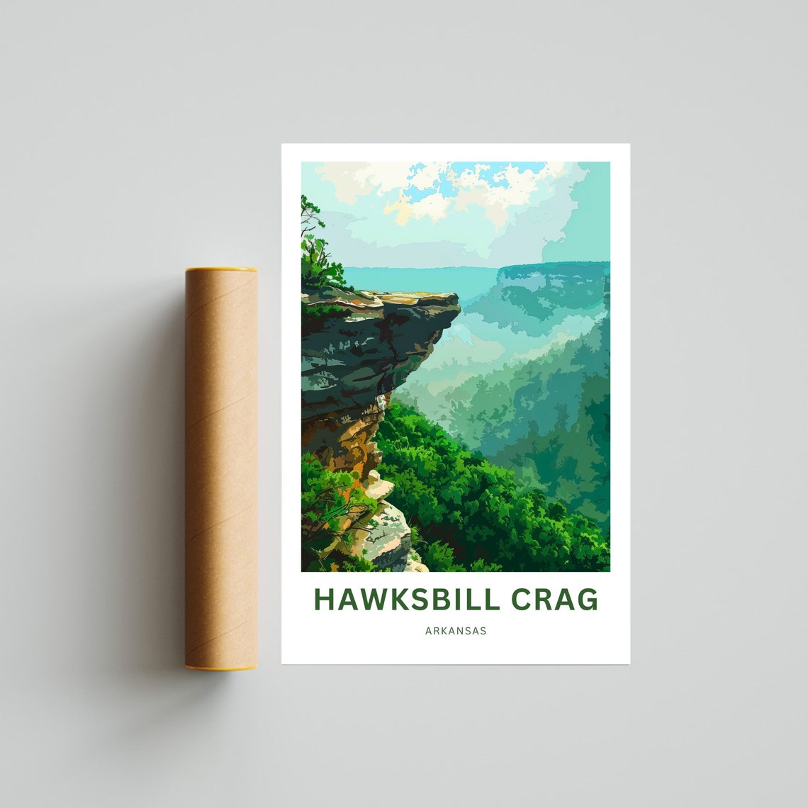 Personalized Hawksbill Crag Arkansas Green Valley Overlook Poster - Image 4