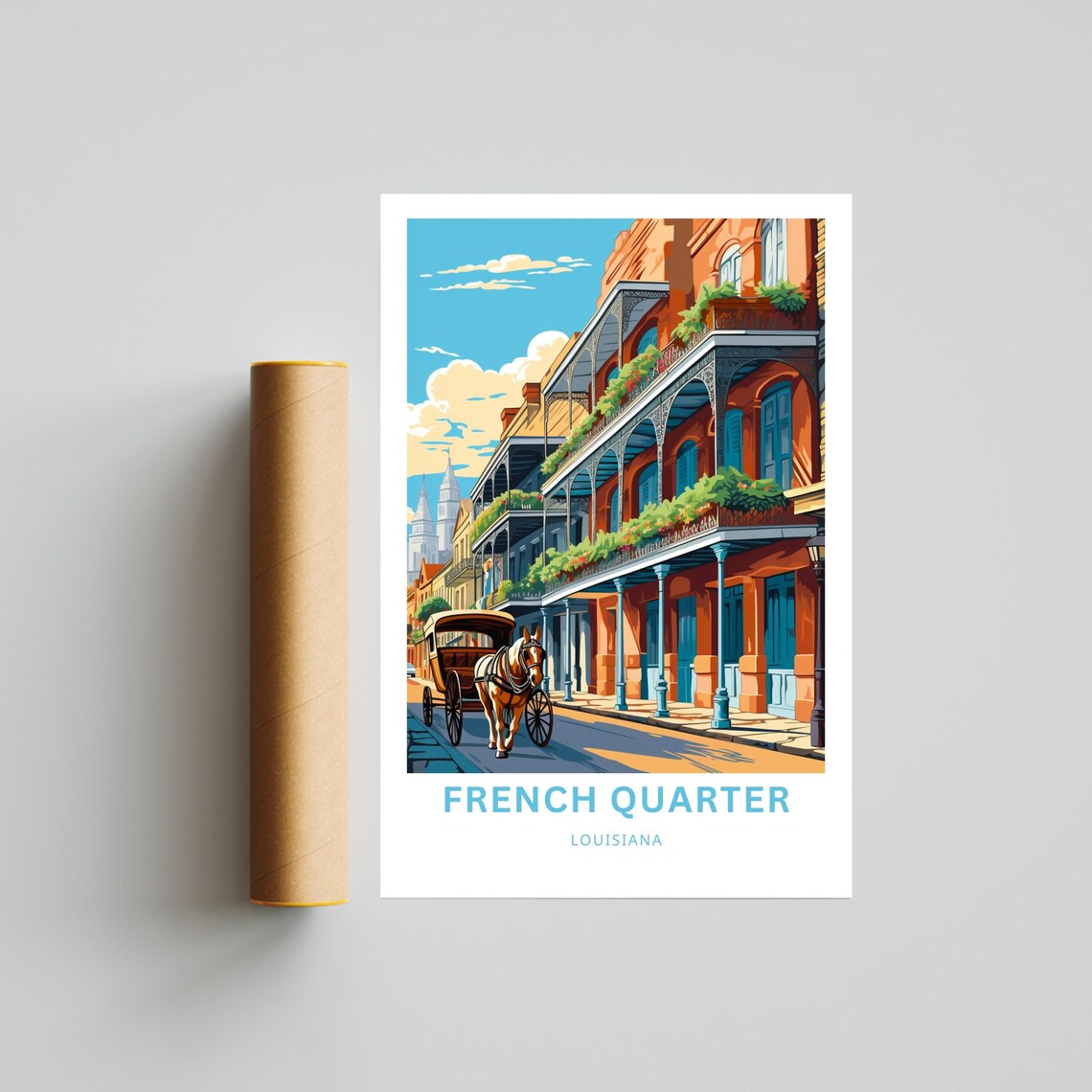 French Quarter New Orleans Poster Horse Carriage Balcony Street - Image 4