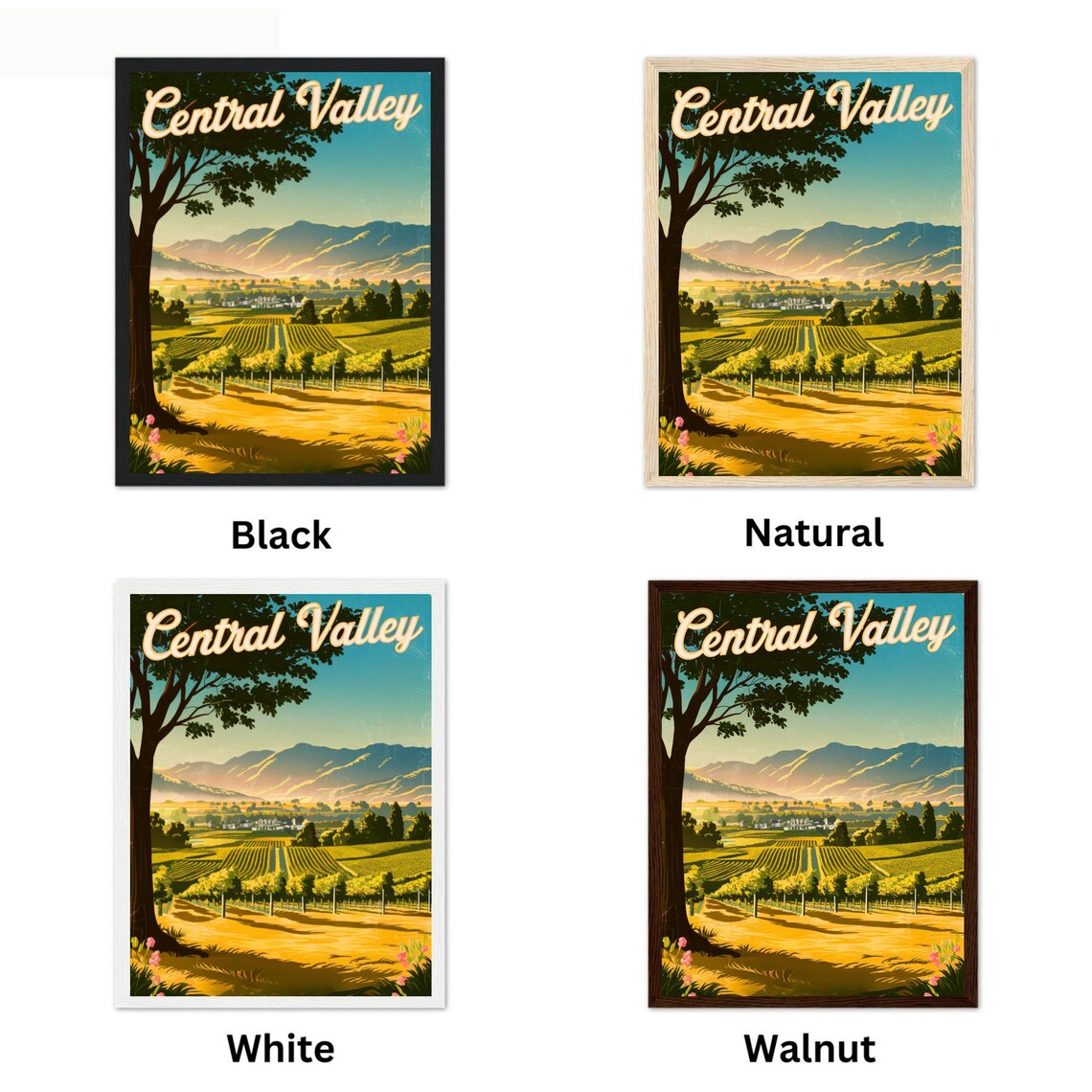 Central Valley Vintage Travel Poster, California Art Print - Image 4