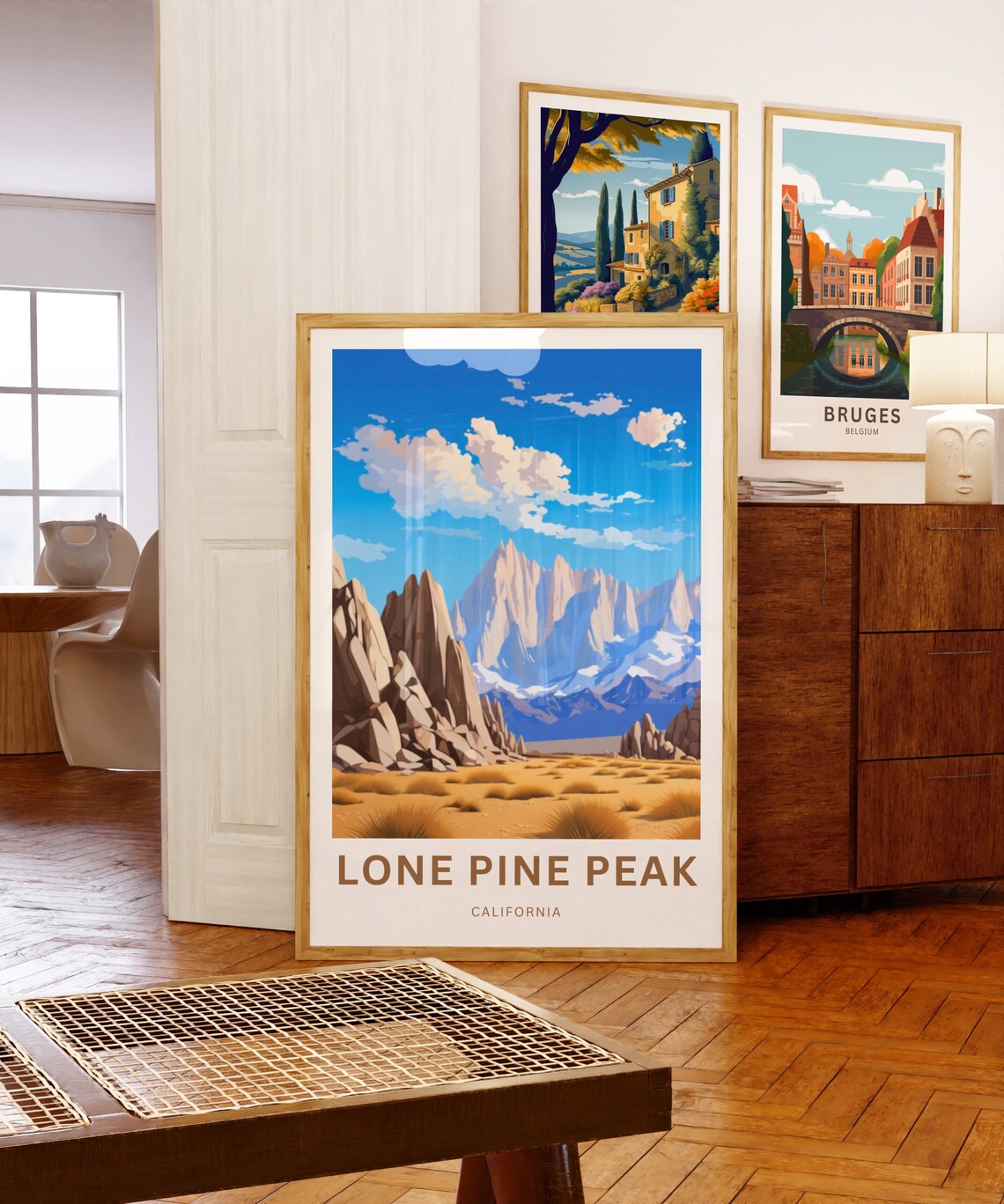 Lone Pine Peak California Desert Peaks Retro Style Travel Poster - Image 5