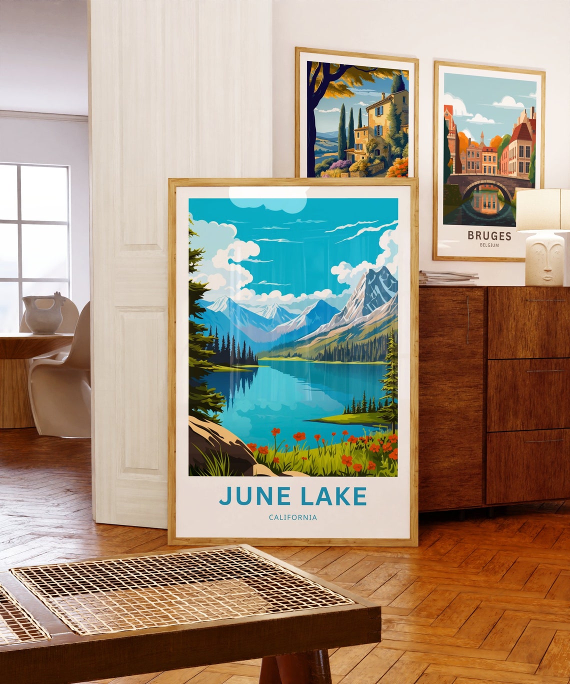 June Lake Personalized California Wildflower Meadow Lake Poster - Image 5