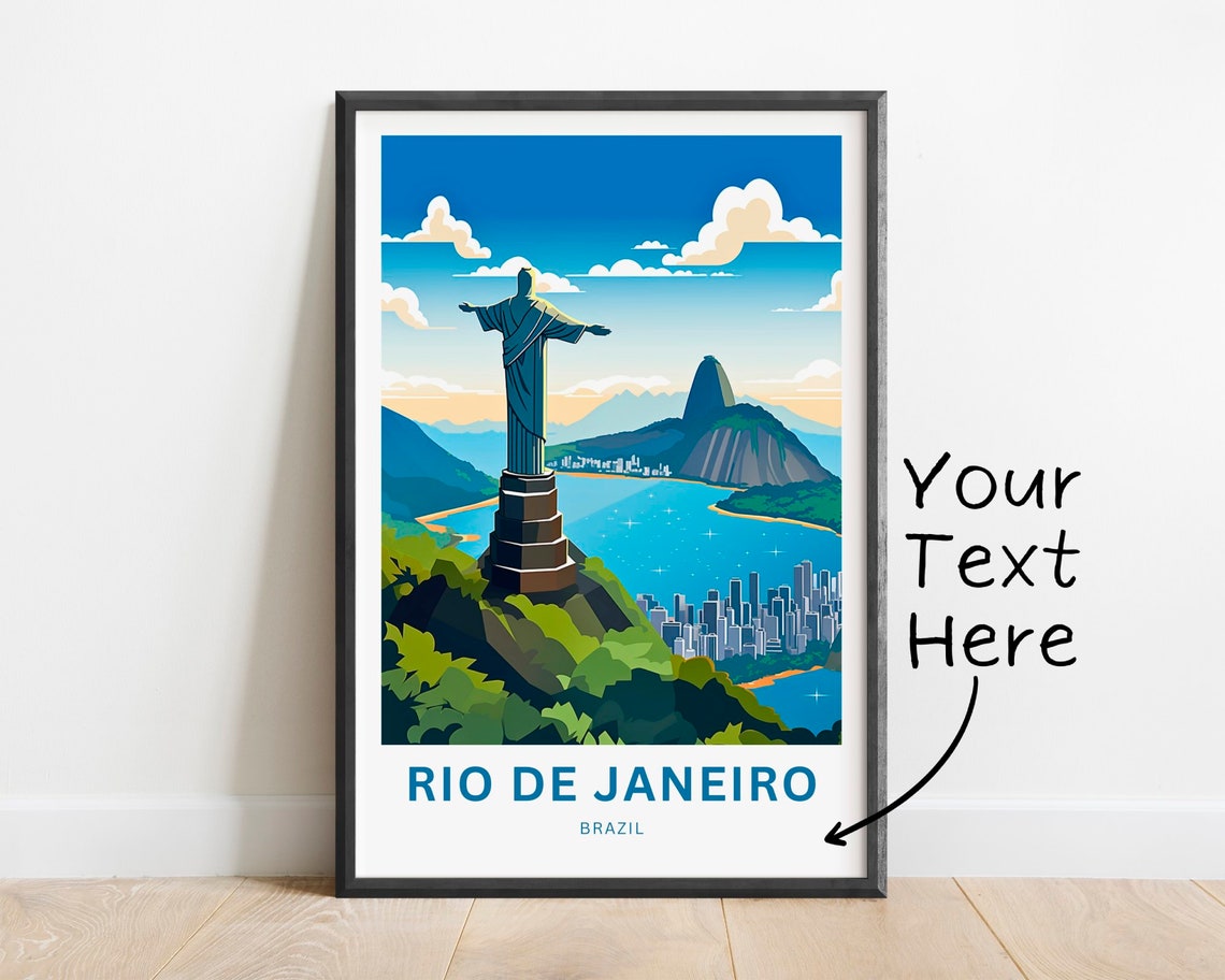 Personalized Rio De Janiero Travel Print Rio De Janiero Poster Brazil Wall Art Framed Present Gift Brazil Present