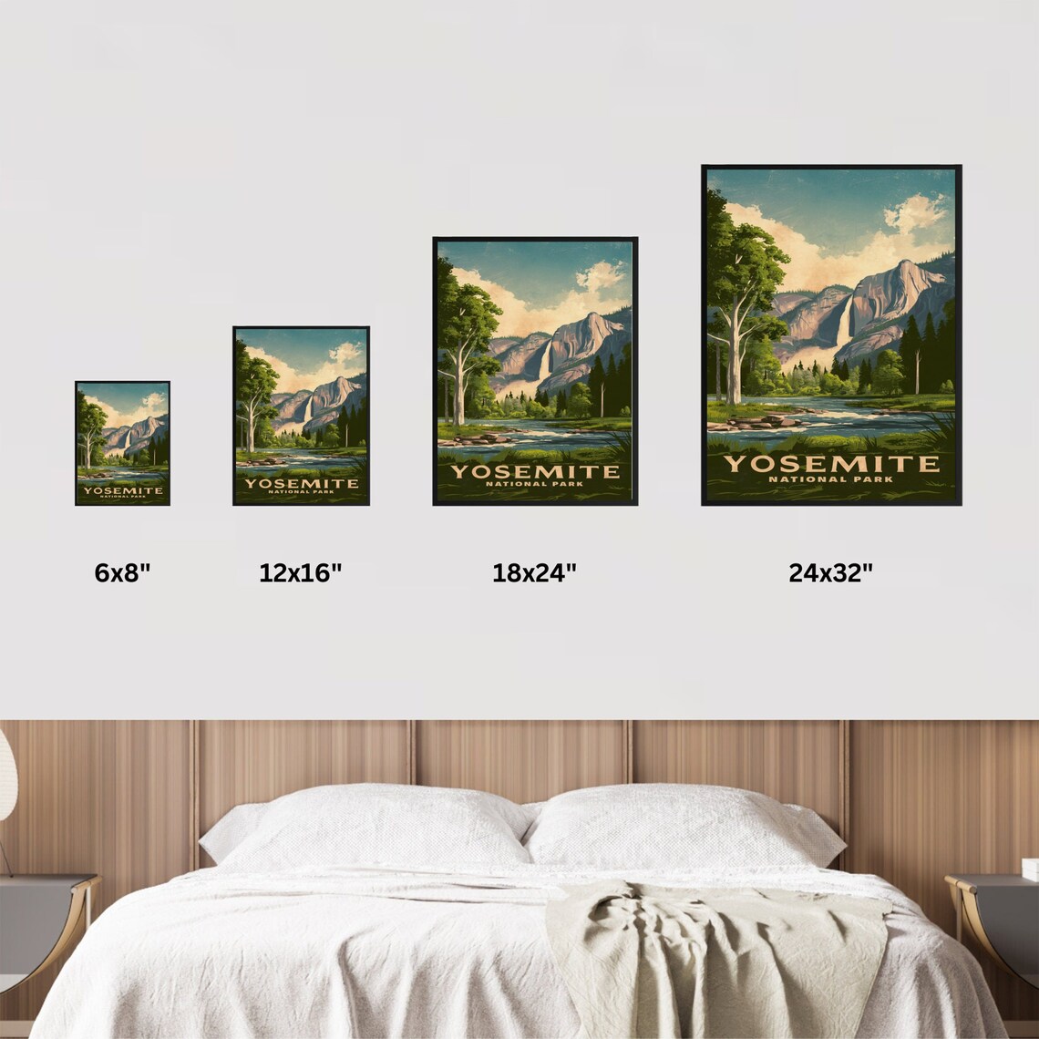 Yosemite National Park Travel Poster with Waterfall River and Meadow - Image 4