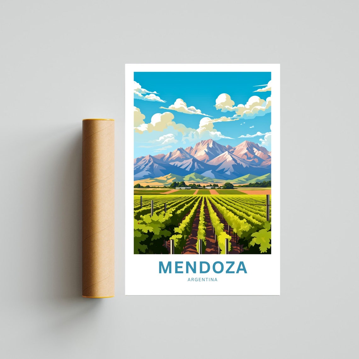 Personalized Mendoza Travel Print Mendoza Poster Argentina Wall Art Framed Present Gift Argentina Present - Image 4
