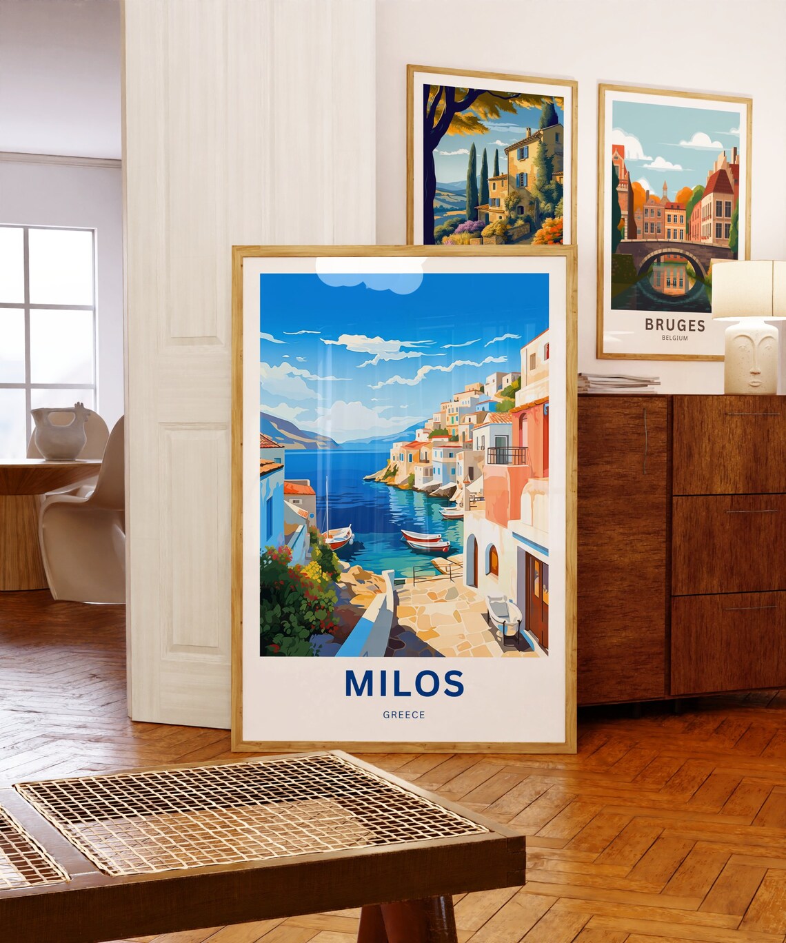 Milos Greece Personalized Harbor Village Fishing Boats Travel Poster - Image 5