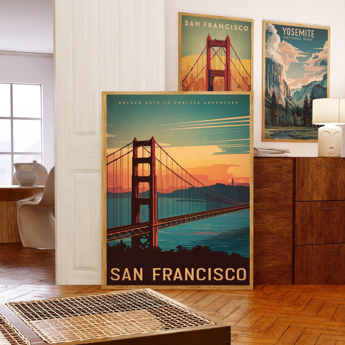 San Francisco Golden Gate Bridge Poster with Endless Adventure Sunset - Image 5