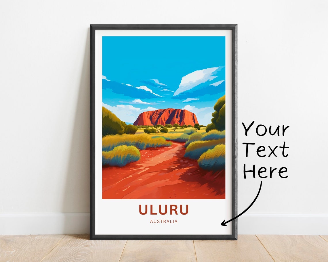 Uluru Australia Personalized Red Rock Outback Desert Travel Poster