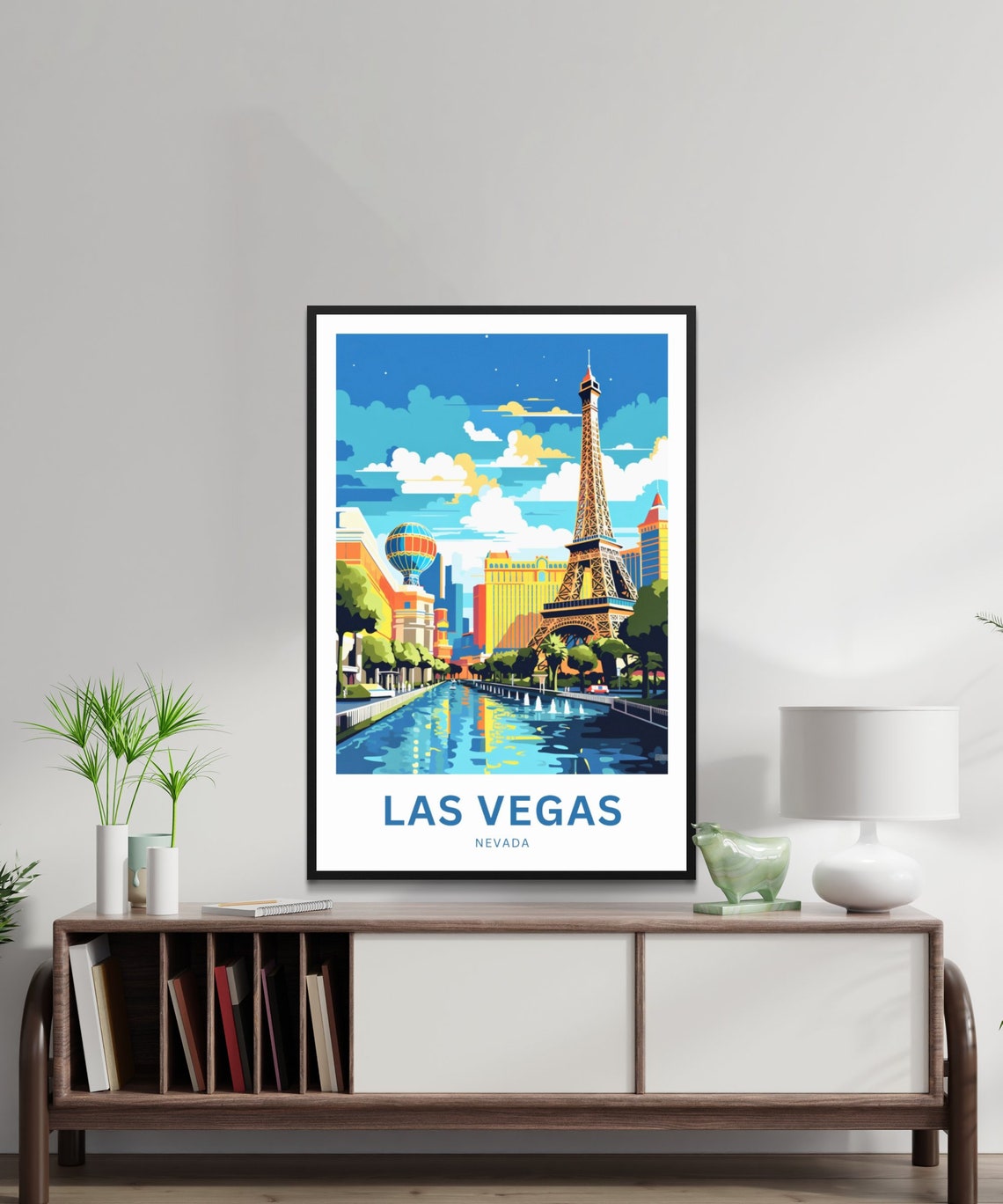 Las Vegas Nevada Eiffel Tower Replica Strip Fountains Travel Poster - Image 2