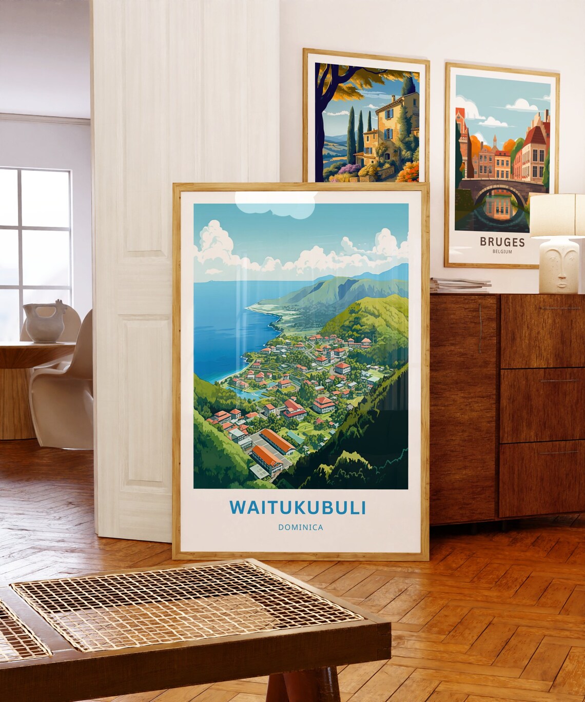 Waitukubuli Dominica Coastal Village Aerial View Travel Poster - Image 5