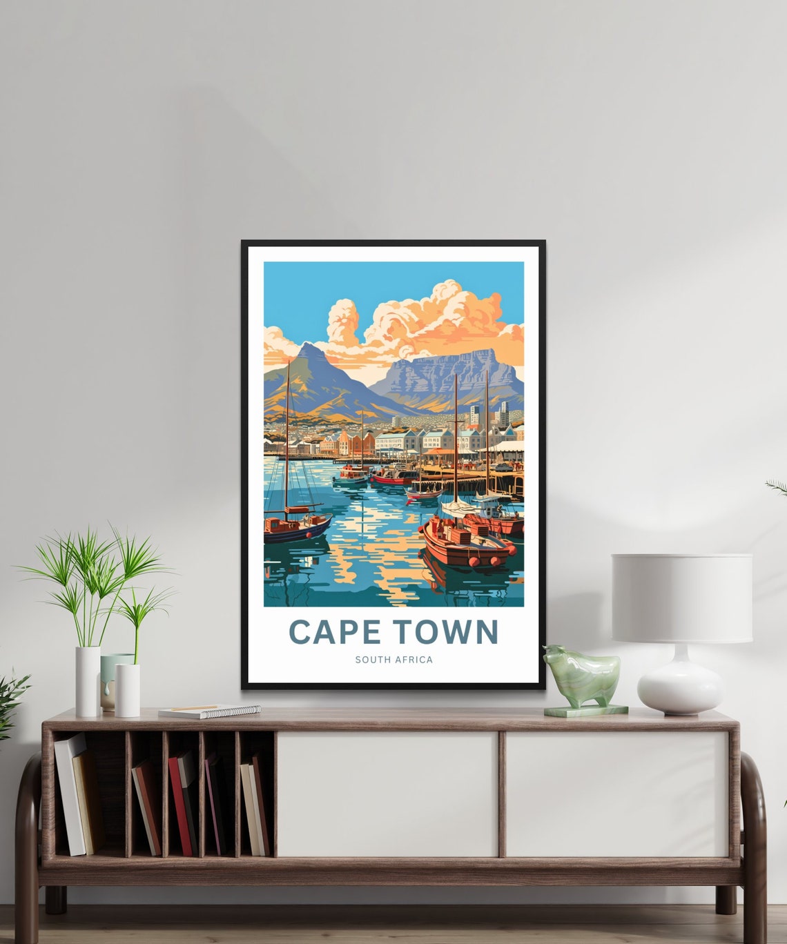 Cape Town South Africa Table Mountain Waterfront Harbor Poster - Image 2