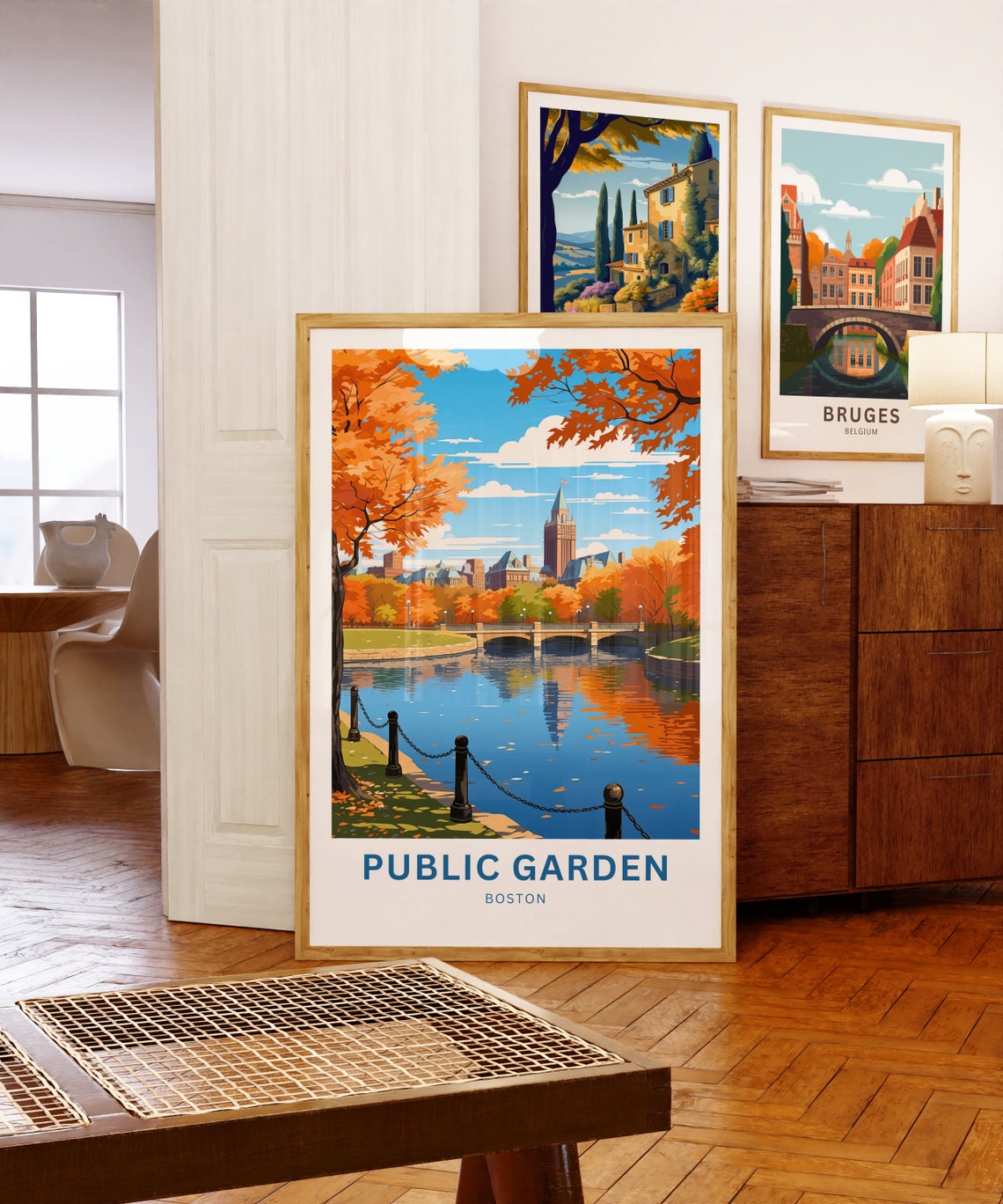 Boston Public Garden Autumn Lagoon Bridge Fall Foliage Poster - Image 5