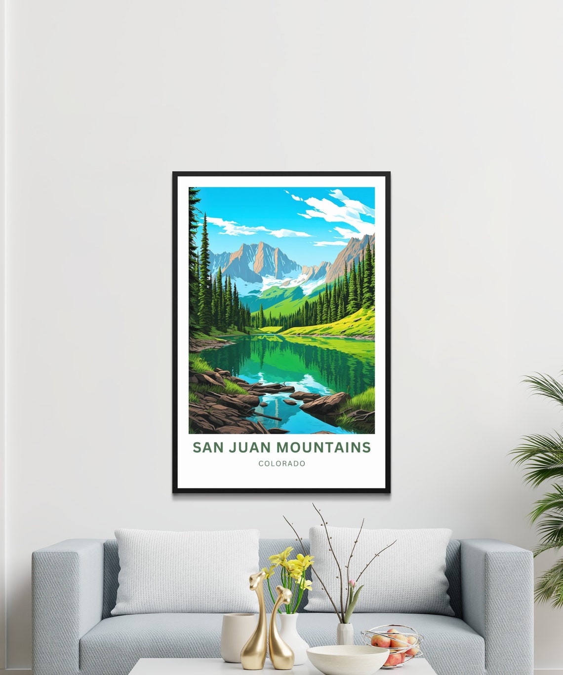 Personalized San Juan Mountains Colorado Alpine Lake Sunset Poster - Image 4