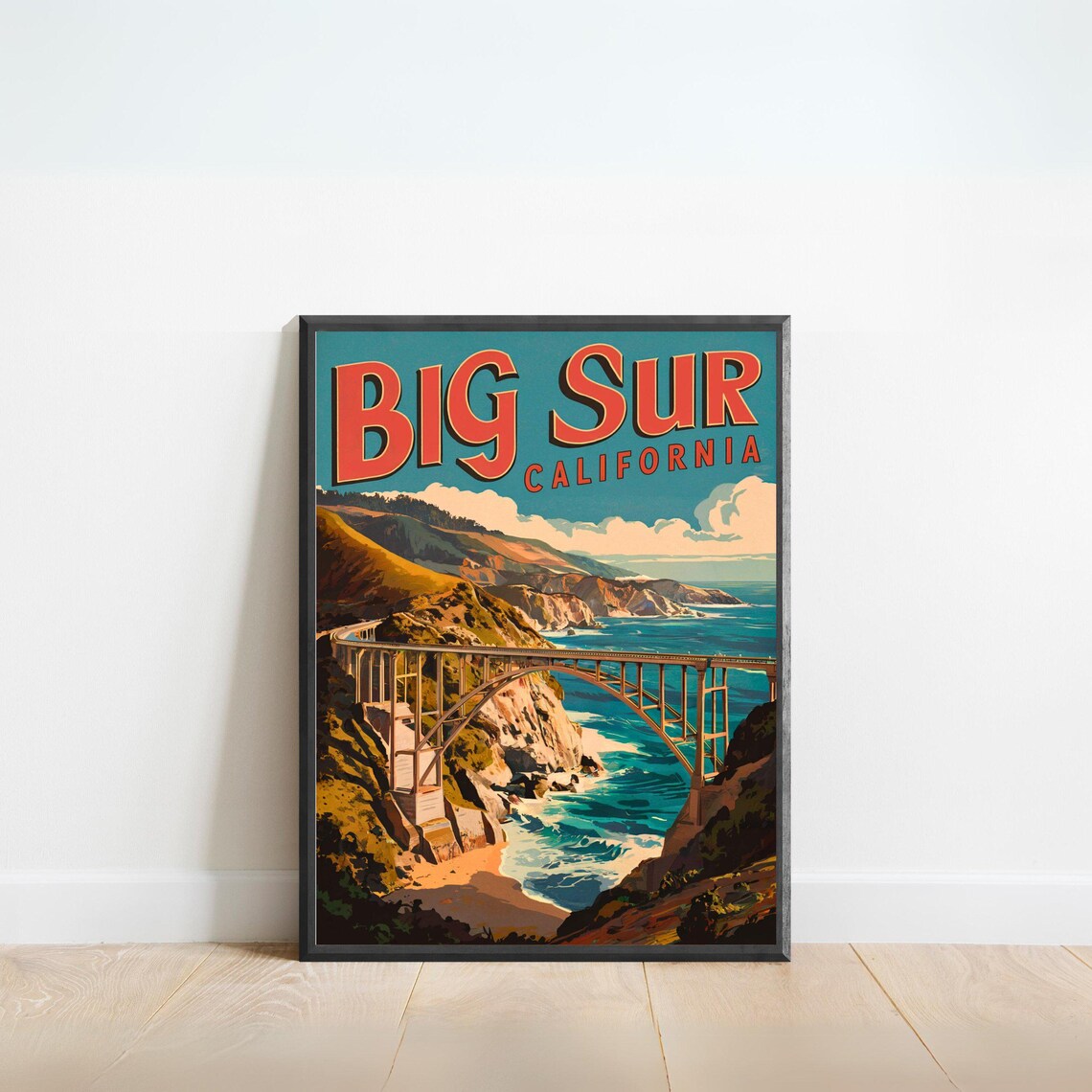 Big Sur Vintage Travel Poster, California Wall Art