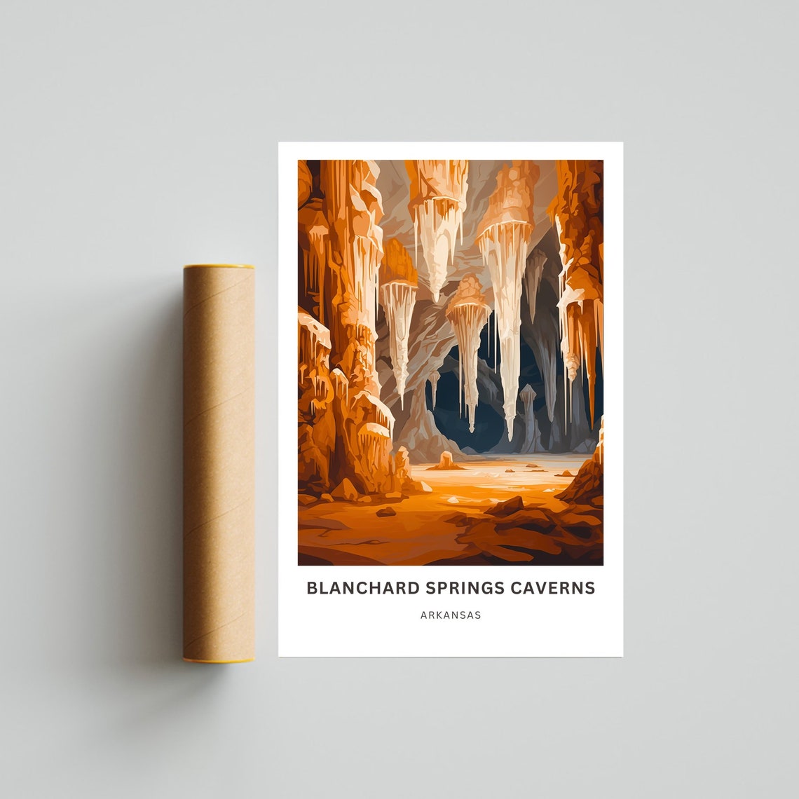 Personalized Blanchard Springs Caverns Arkansas Cave Travel Poster - Image 4
