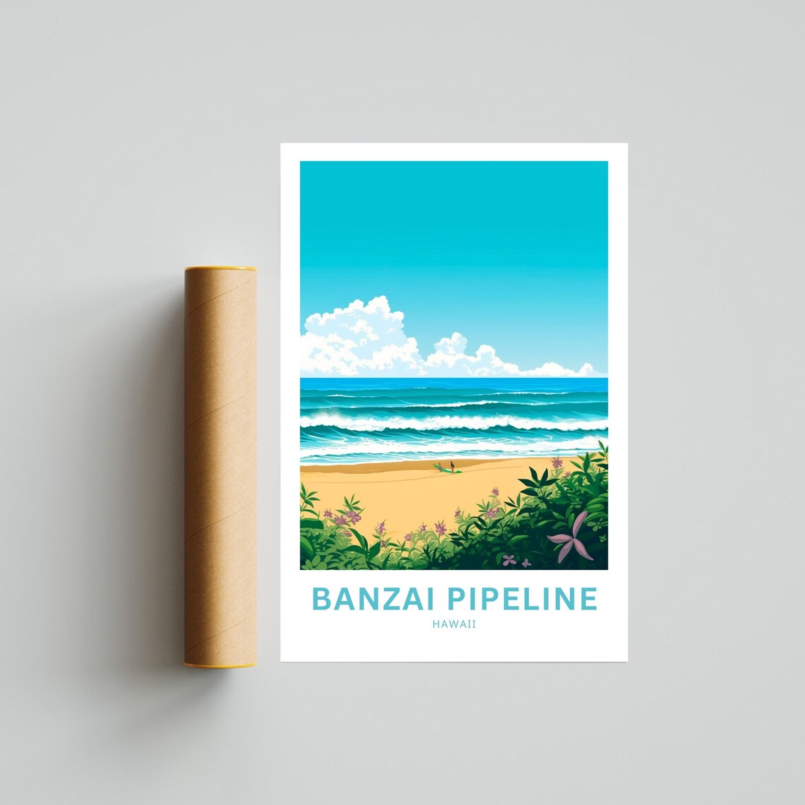 Banzai Pipeline Travel Poster, Hawaii Wall Art - Image 4