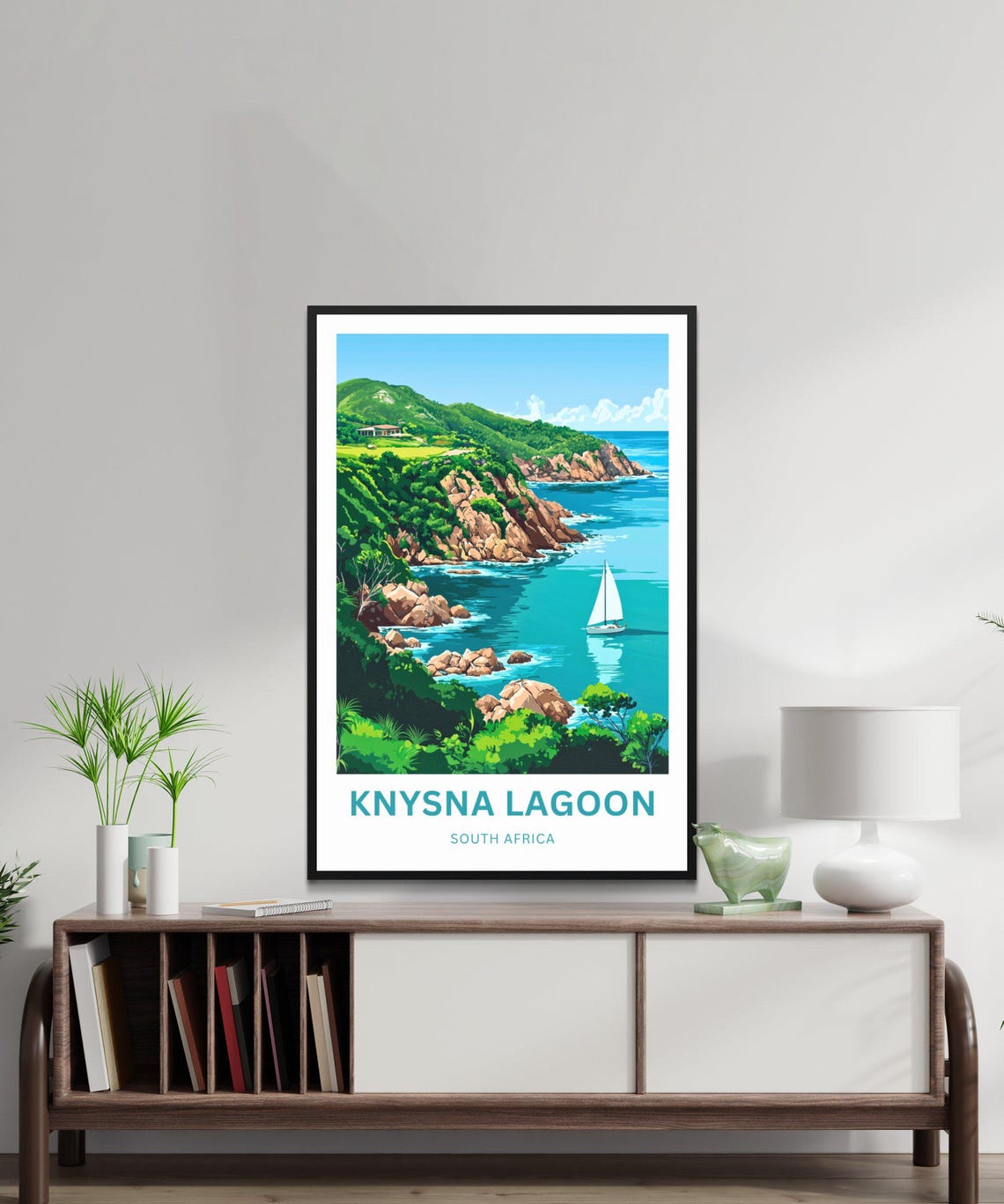 Knysna Lagoon South Africa Sailboat Bay Personalized Travel Poster - Image 4