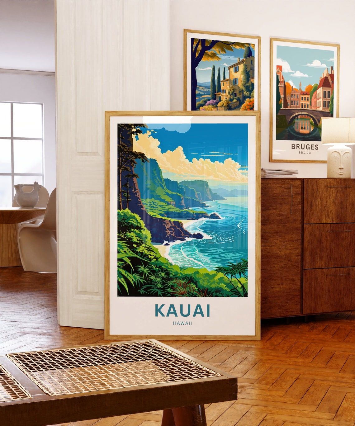 Personalized Kauai Hawaii Lush Green Sea Cliffs Travel Poster - Image 5