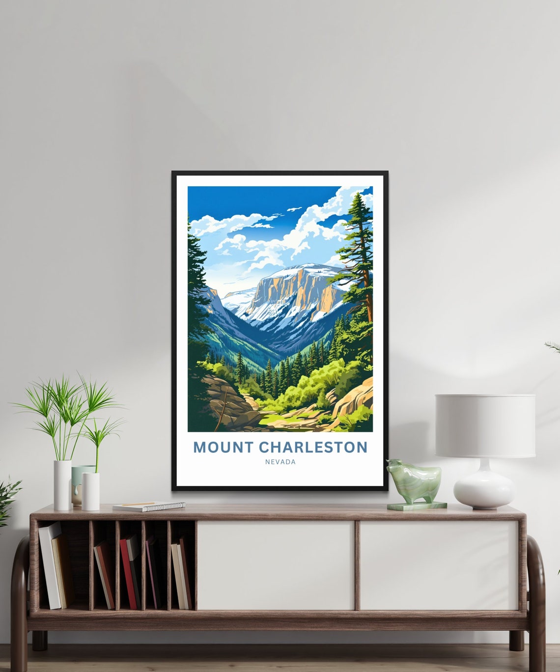 Mount Charleston Nevada Dramatic Snowy Cliff Alpine Valley Poster - Image 3