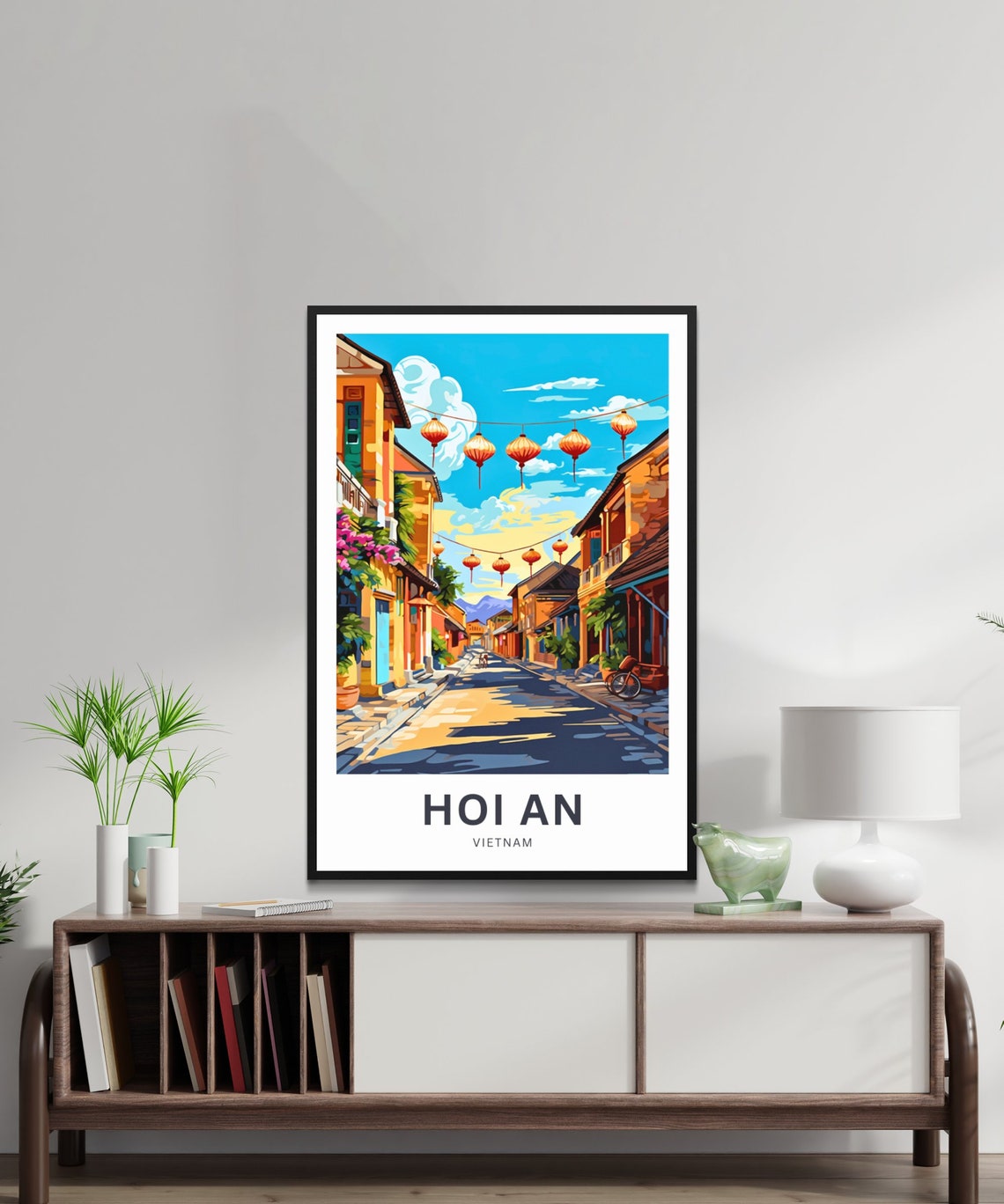 Hoi An Vietnam Lantern Street Old Town Personalized Travel Poster - Image 2