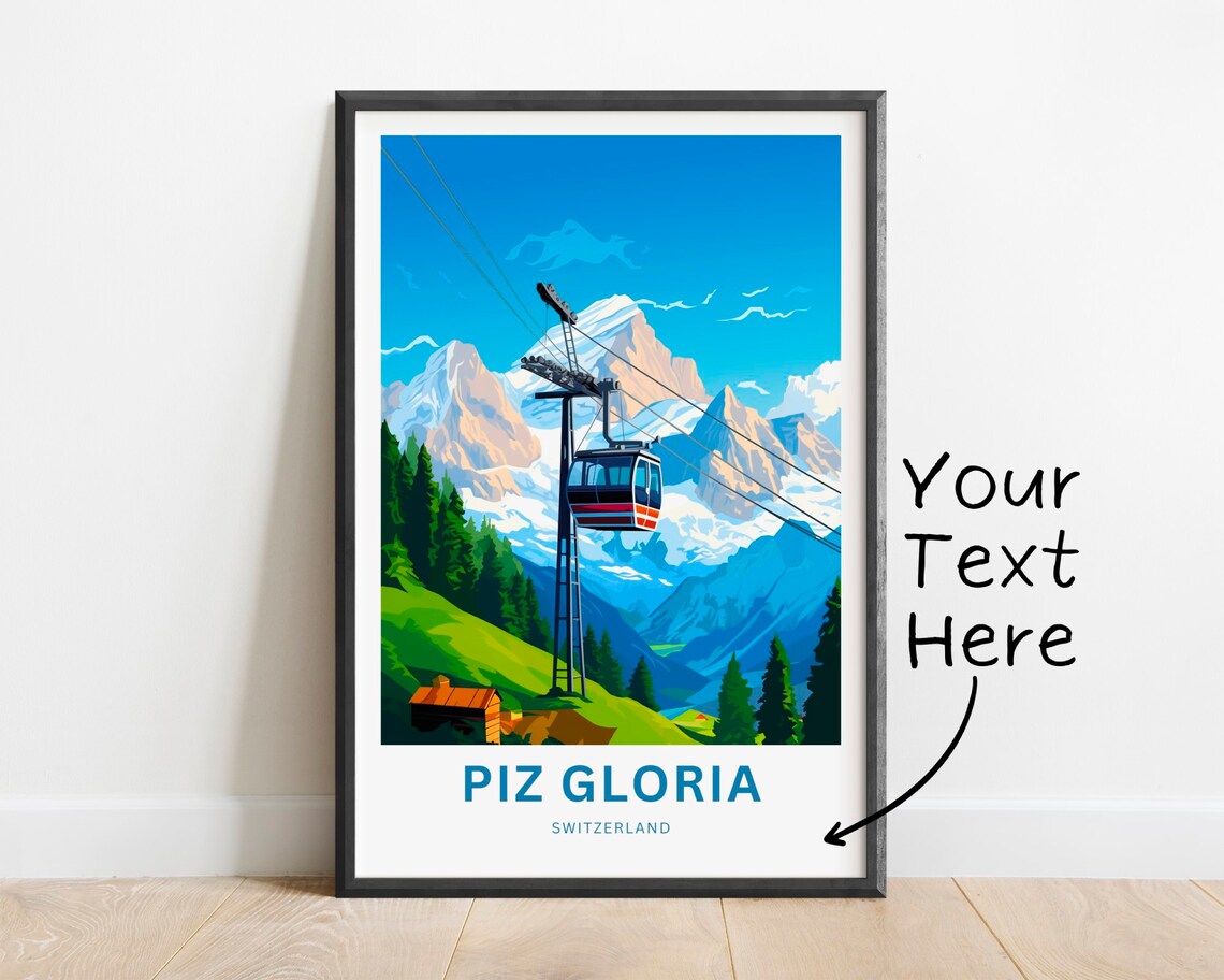 Personalized Piz Gloria Switzerland Cable Car Mountain Poster