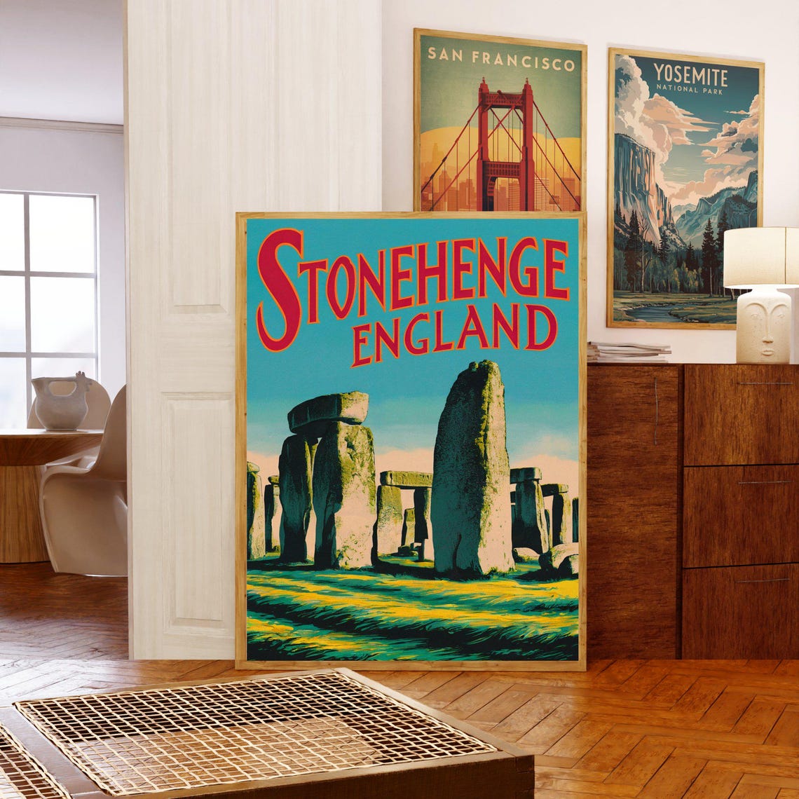 Stonehenge England Ancient Stones Sunset Vintage Travel Poster - Image 5