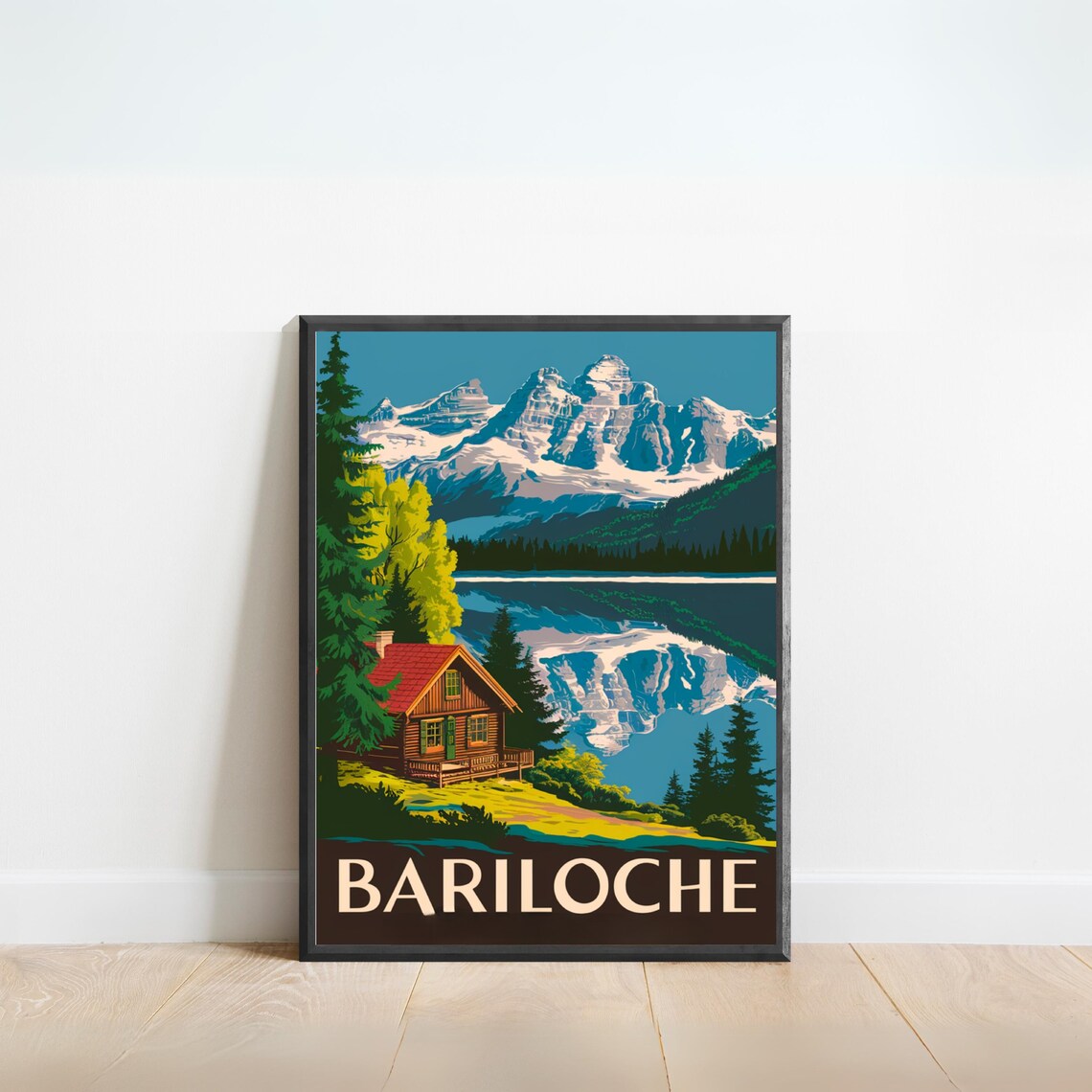 Bariloche Vintage Travel Poster, Argentina Art Print