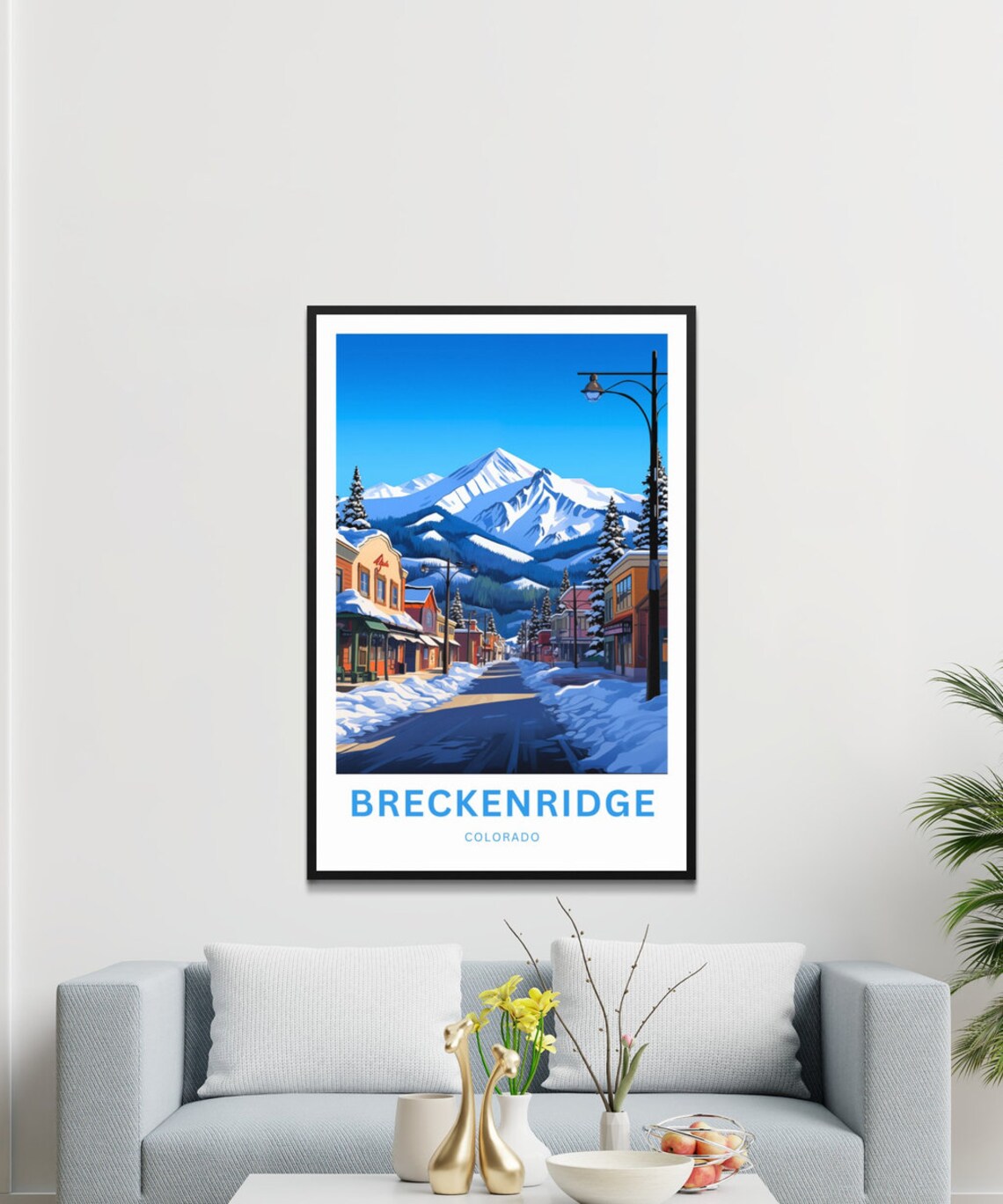 Breckenridge Colorado Main Street Snow Shops Mountains Poster - Image 3