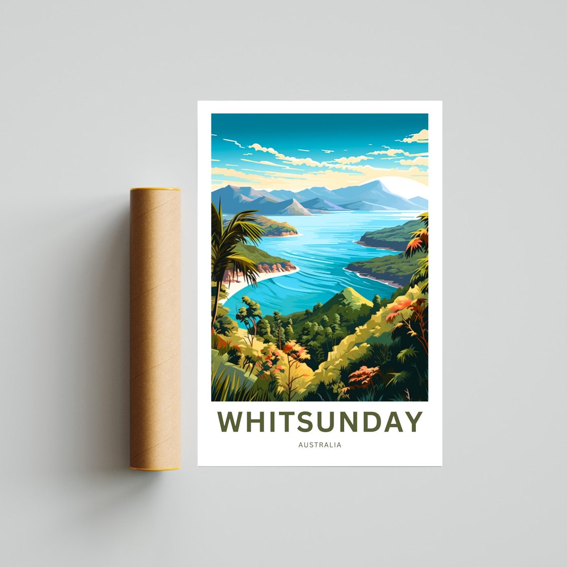 Personalized Whitsunday Australia Tropical Bay Travel Poster - Image 4