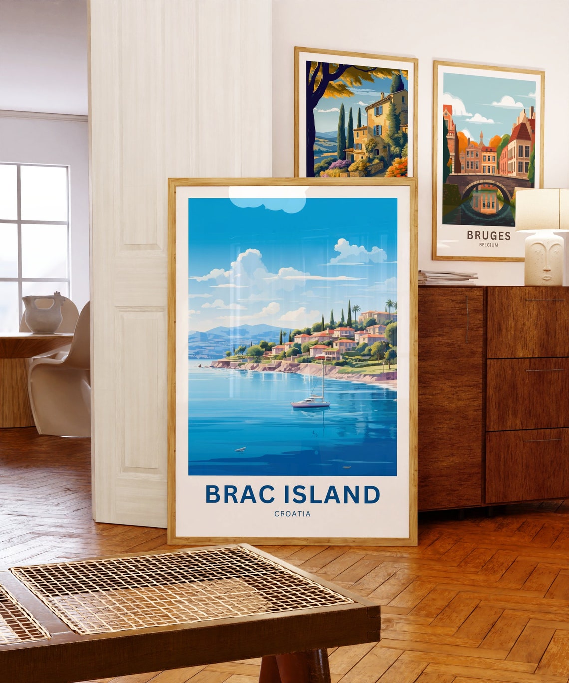 Brac Island Croatia Custom Name Seaside Town Harbor View Poster - Image 5