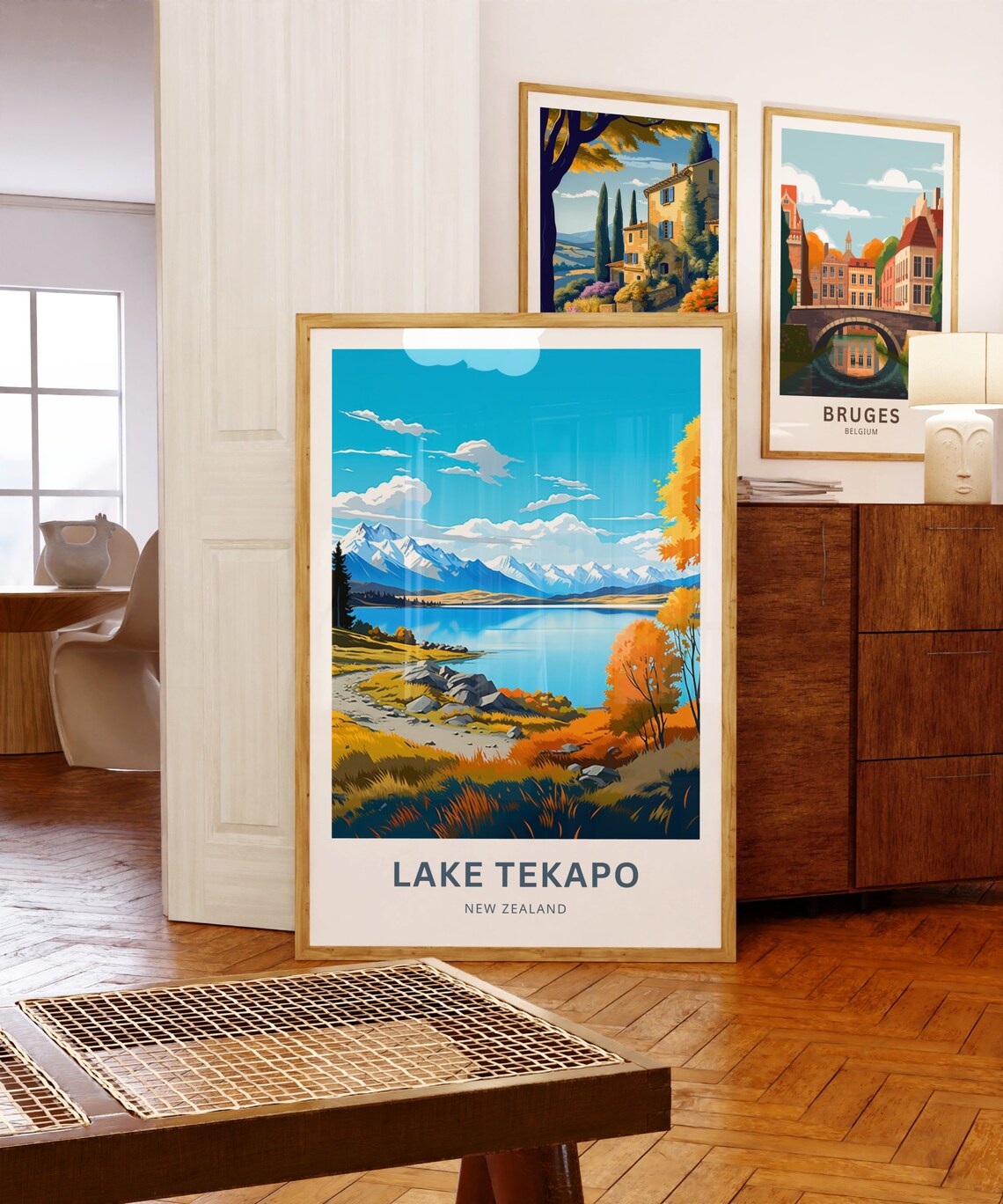 Lake Tekapo New Zealand Autumn Lakeside Personalized Travel Poster - Image 5