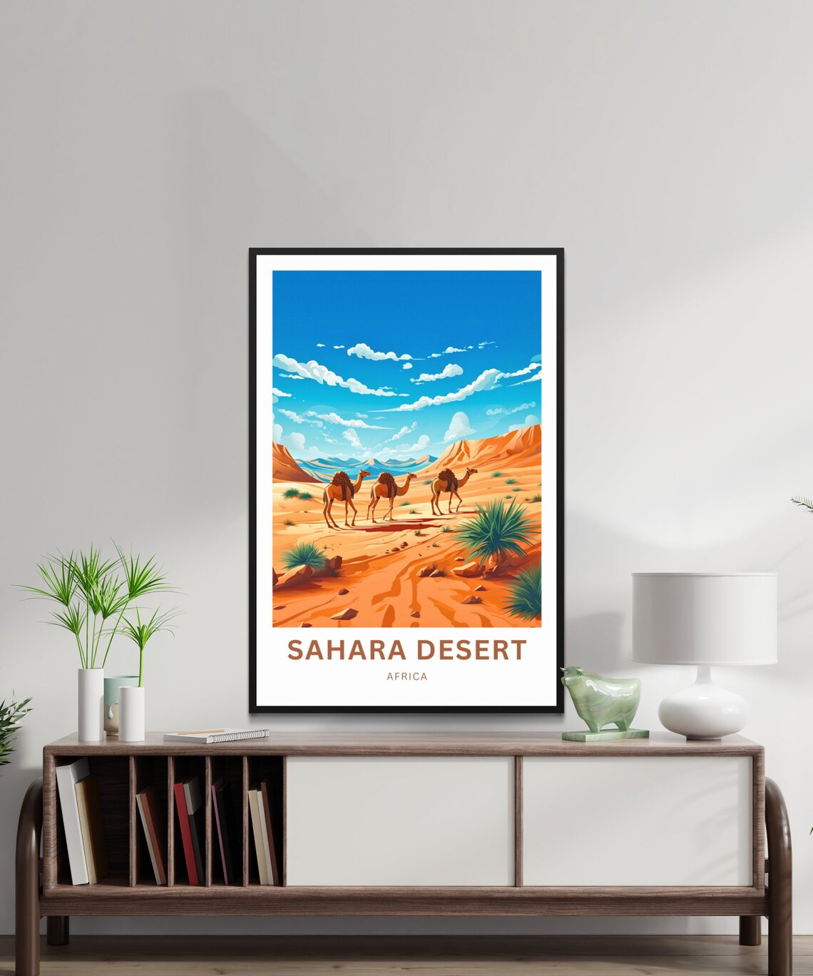 Sahara Desert Africa Camel Caravan Red Rock Dunes Adventure Poster - Image 3