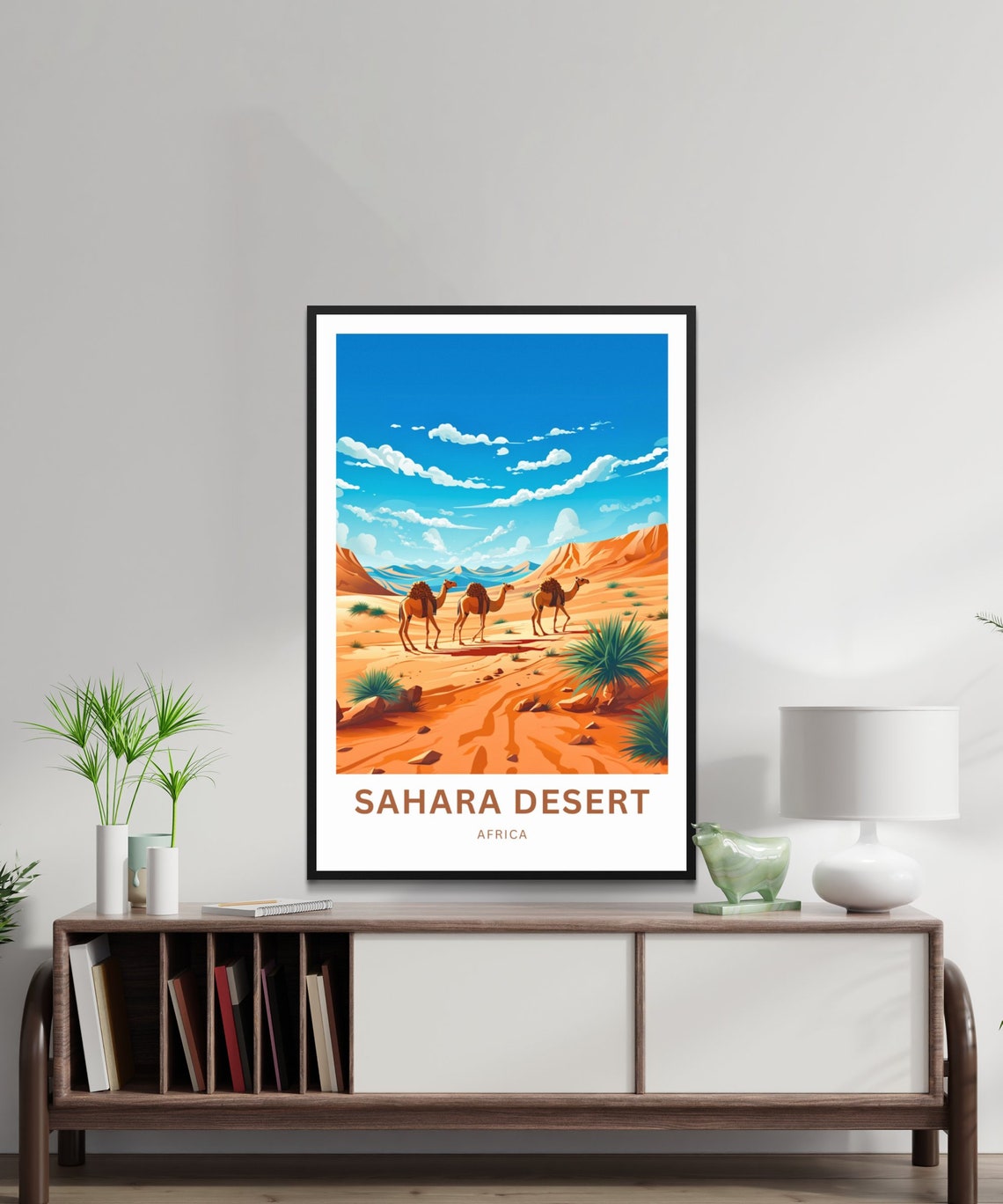 Sahara Desert Africa Golden Dunes Personalized Custom Text Poster - Image 3