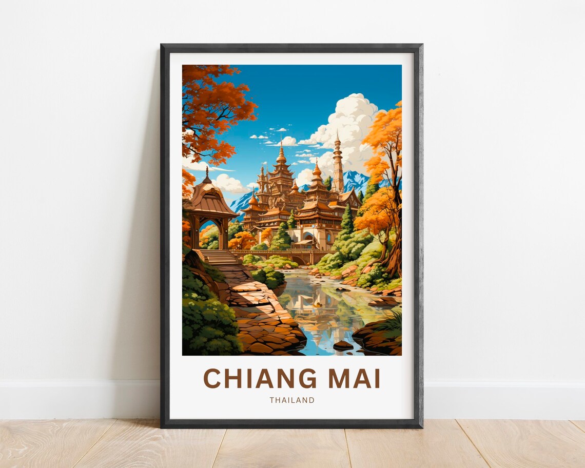 Chiang Mai Travel Poster, Thailand Wall Art