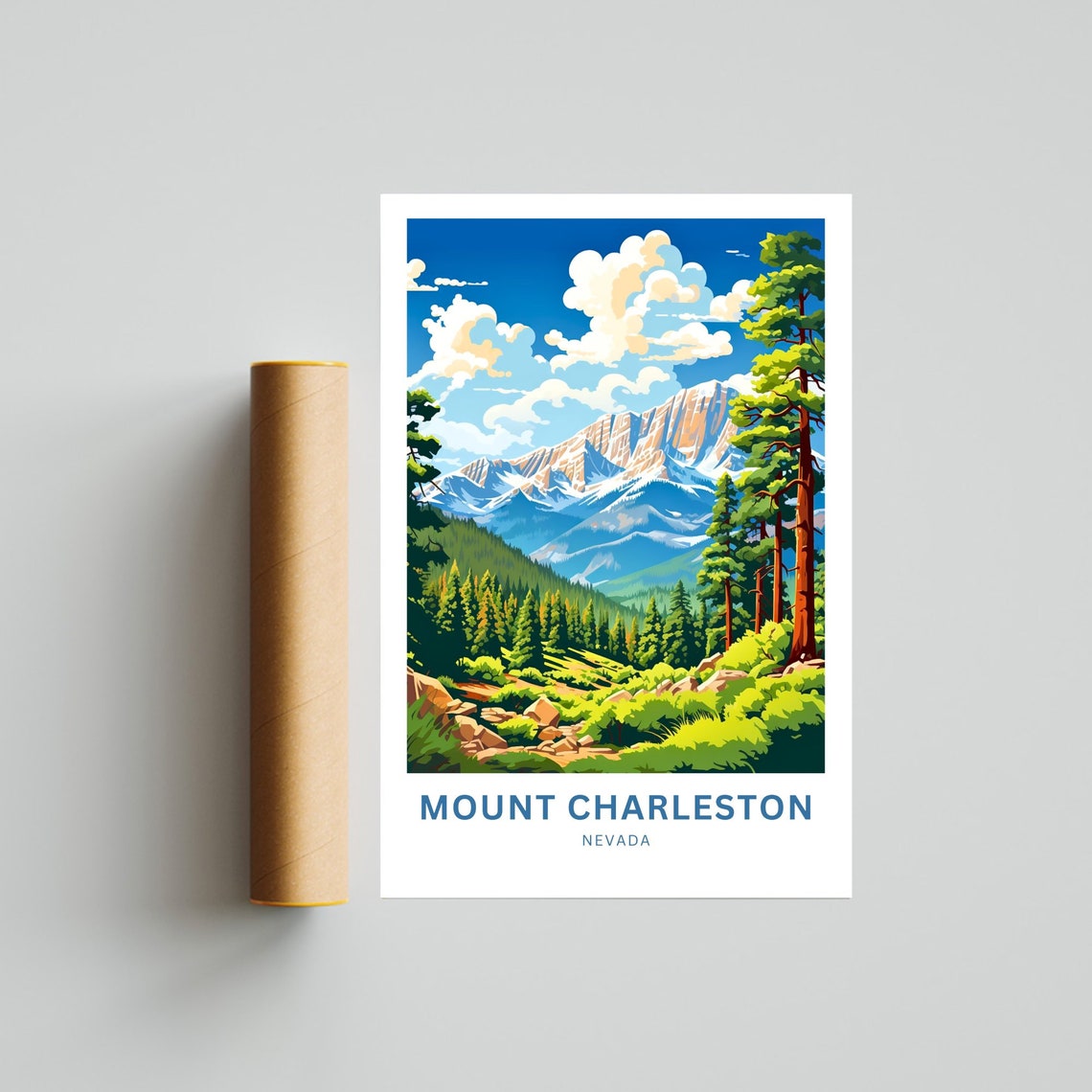 Personalized Mount Charleston Nevada Pine Valley Meadow Scene Poster - Image 4