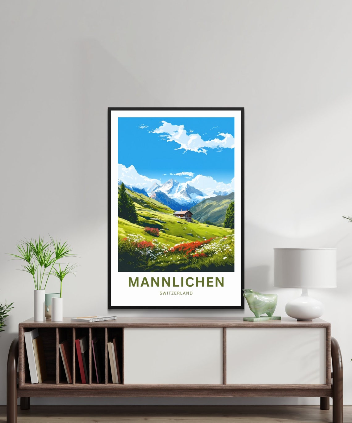 Mannlichen Switzerland Wildflower Meadow Alpine Travel Poster - Image 3