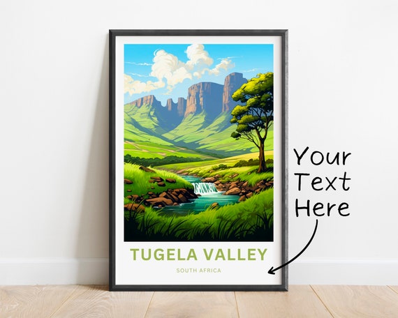Personalized Tugela Valley Print Tugela Valley Poster South Africa Wall Art Framed Present Gift South Africa Present