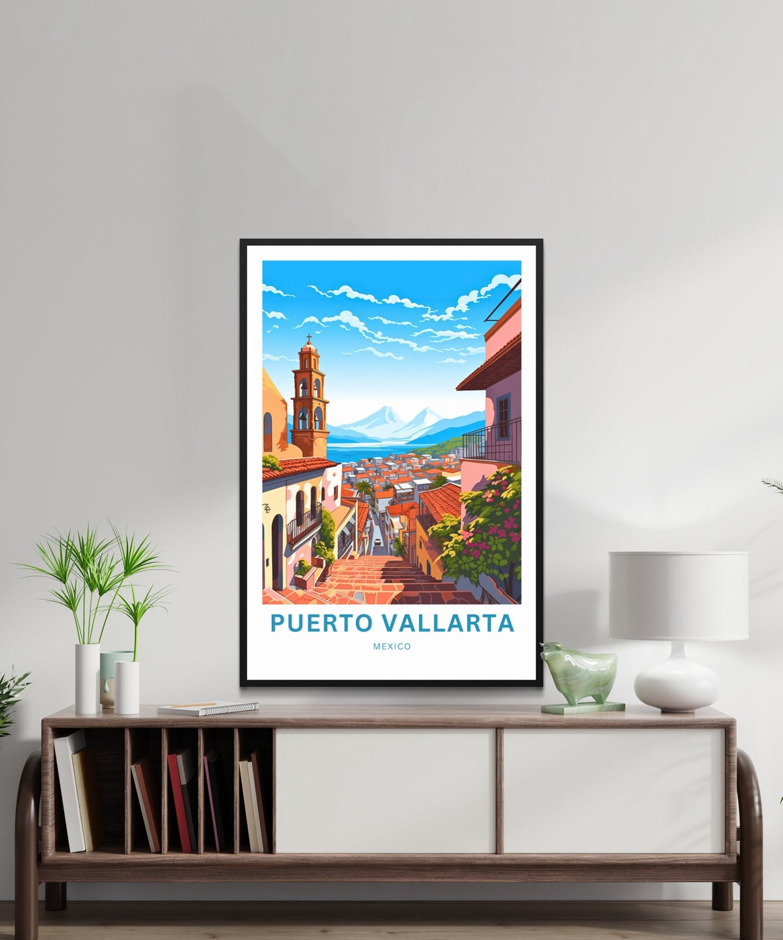 Personalized Puerto Vallarta Travel Print Puerto Vallarta Poster Mexico Wall Art Framed Present Gift Mexico Decor Present - Image 2