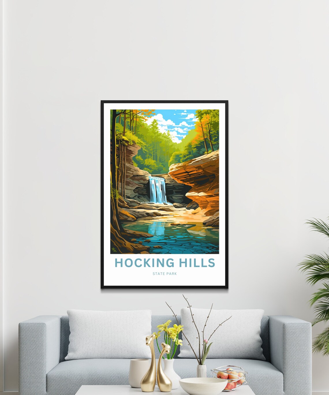 Hocking Hills State Park Canyon Waterfall Forest Scenic Poster - Image 3