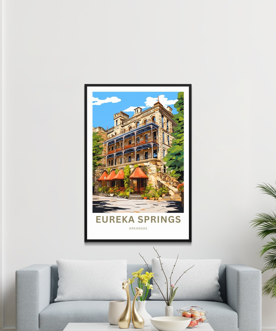 Eureka Springs Arkansas Historic Stone Hotel Grand Entrance Poster - Image 3