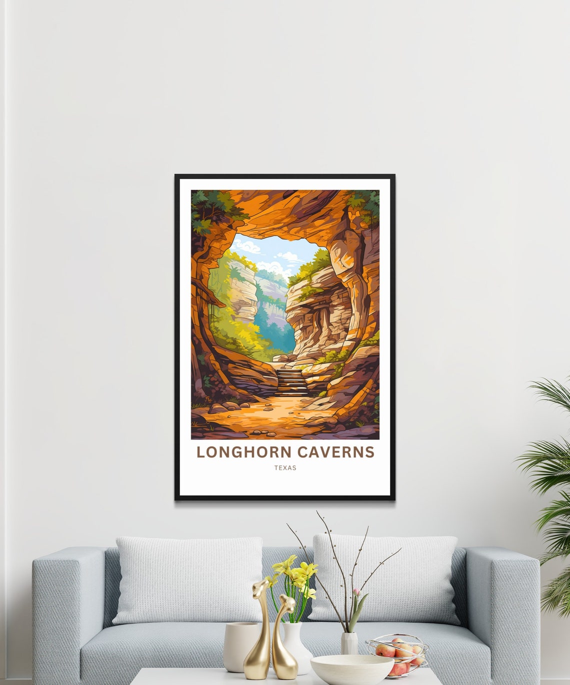 Longhorn Caverns Texas Custom Name Warm Desert Canyon Poster - Image 3