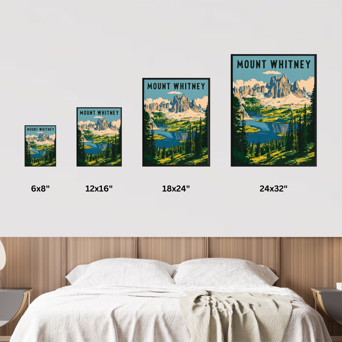 Mount Whitney Vintage Style Granite Peaks Alpine Lake Poster - Image 3
