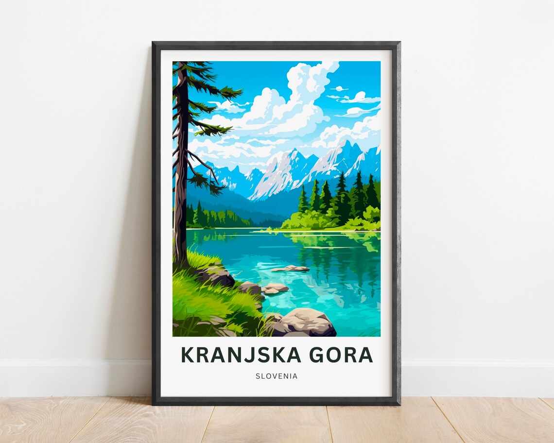 Kranjska Gora Slovenia Alpine Lake Mountain View Travel Poster