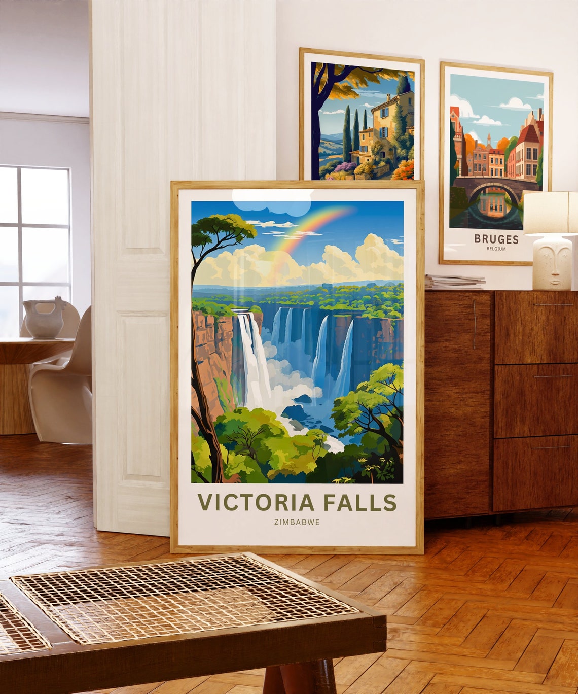 Victoria Falls Zimbabwe Rainbow Waterfall Vintage Travel Poster - Image 5