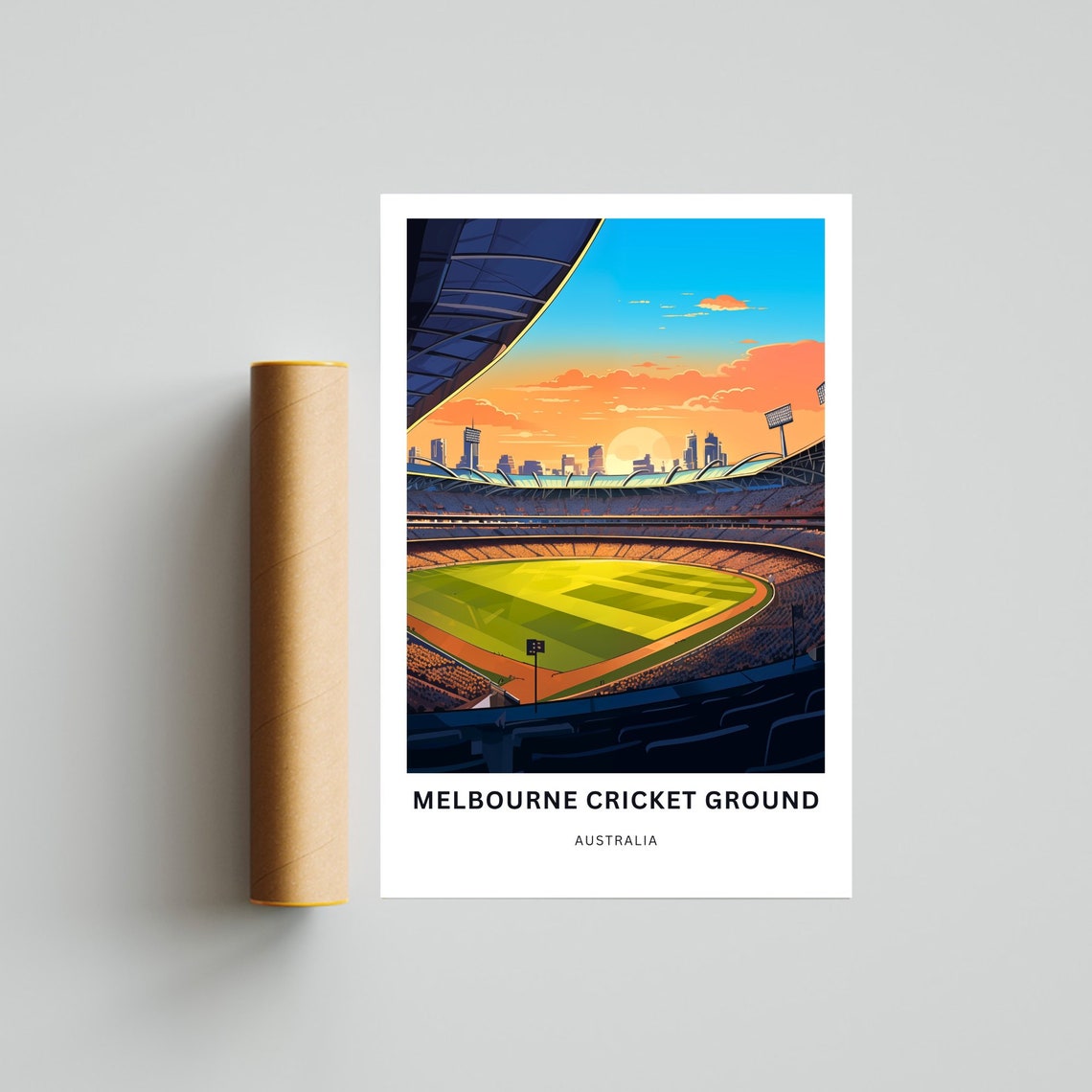 Melbourne Cricket Ground Australia Stadium Sunset MCG Travel Poster - Image 4