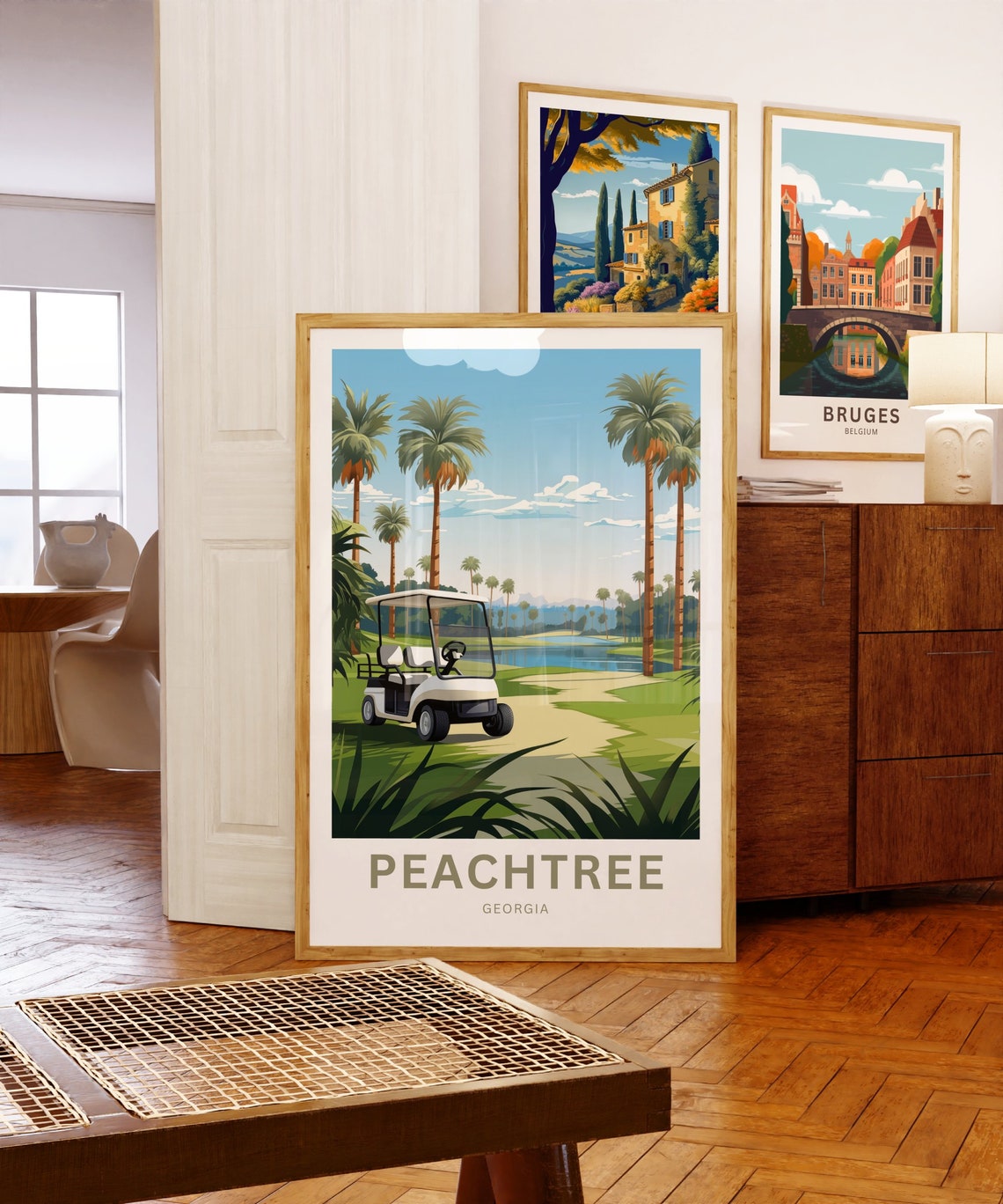 Peachtree Georgia Golf Course Cart Palm Lake Personalized Poster - Image 5