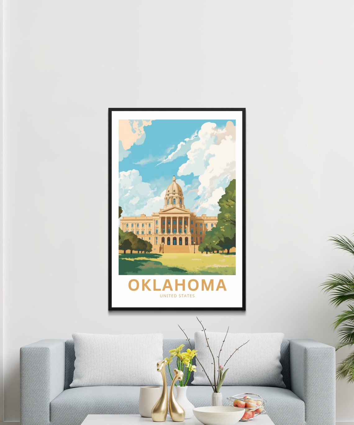 Oklahoma Domed Capitol Building Grand Architecture Travel Poster - Image 3